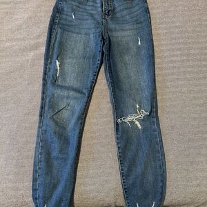 Kendall & Kylie Distressed Blue Boyfriend Jeans